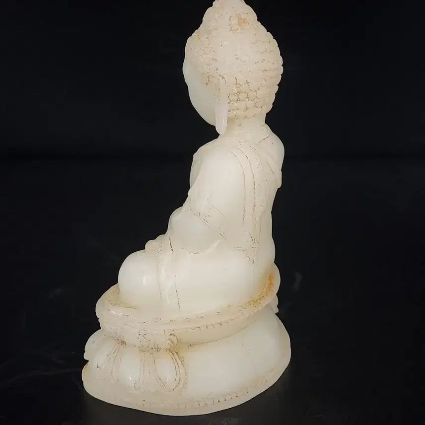 [BUNJANG] Natural White Jade Buddha Statue 15.4cm Height / 천연원석 백옥 부처님 높이15.4cm폭10.2cm 중국도자기