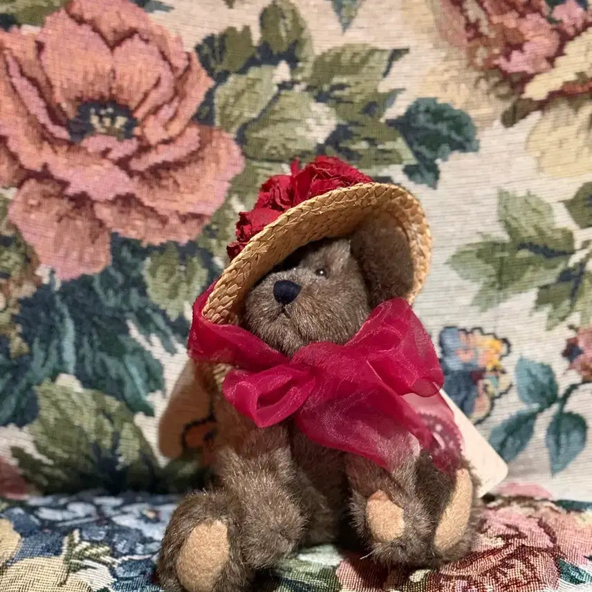 [BUNJANG] Boyds Bears Straw Hat Bear Plush / 보이즈베어 밀짚모자 곰인형