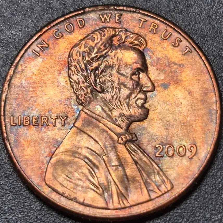 [BUNJANG] 2009 P Lincoln Cent Rainbow Toned Coin / 2009년 P링컨 센트. 무지개 토닝  주화