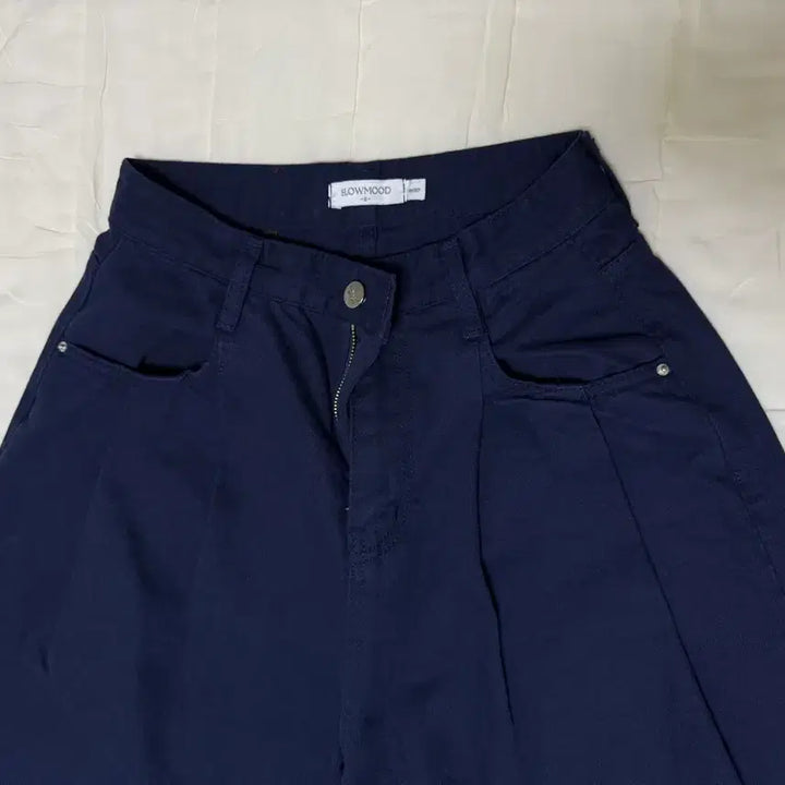 [BUNJANG] Slowmood Wide Pintuck Denim Pants Navy (Short Version, Size S) / 슬로우무드 와이드 핀턱 데님 팬츠 네이비 s (숏버전)