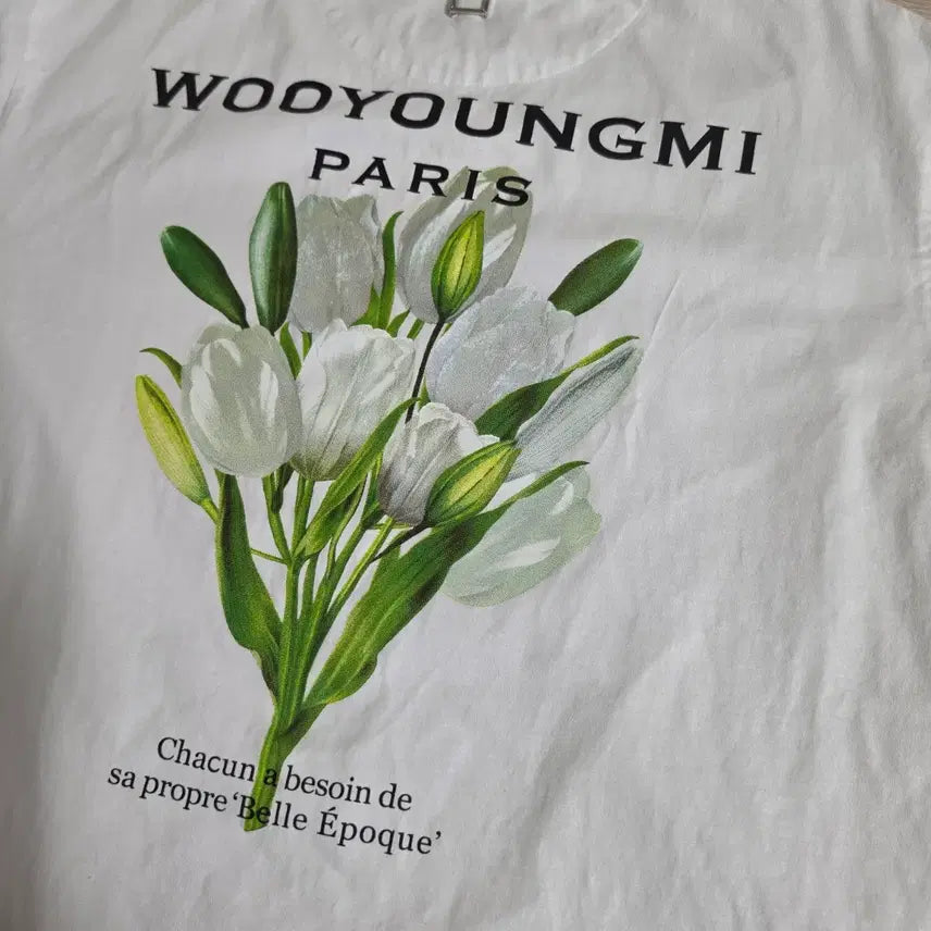 [BUNJANG] Wooyoungmi Flower (Tulip) Short Sleeve T-Shirt Size 46 / [46] <상태좋음> 우영미 플라워(튤립) 반팔