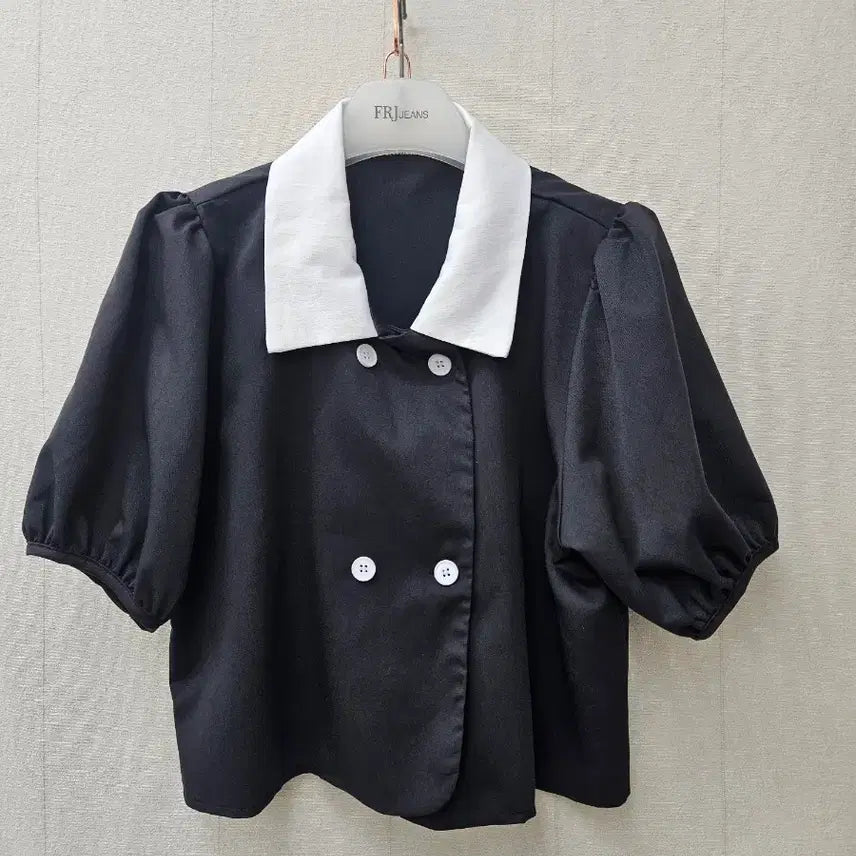 [BUNJANG] Puff Sleeve Cropped Blouse Jacket / 퍼프 크롭블라우스겸 자켓
