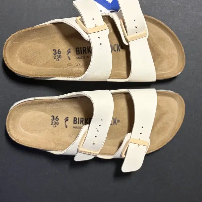 [BUNJANG] Birkenstock Arizona White Eggshell Sandals (230) / 버켄스탁 새상품 아리조나 화이트 에그쉘 230