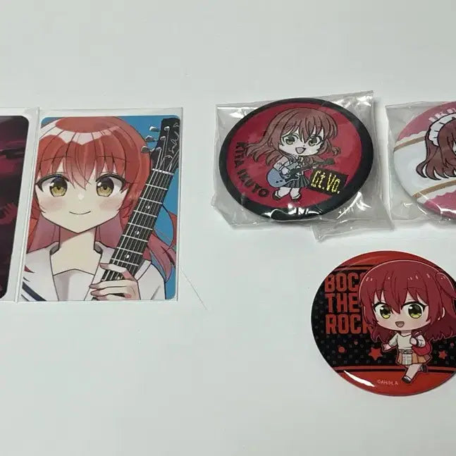 [BUNJANG] Bocchi the Rock! Kita Ikuyo Photocard &amp; Gacha Can Badge Bundle Set / 봇치더락 키타 포카 가챠 캔뱃지 일괄