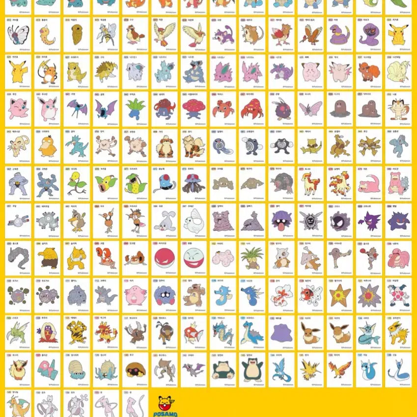 [BUNJANG] Pokemon Sticker Set Gen 1 &amp; 2 (Mew &amp; Mewtwo Included) / 포켓몬 띠부씰 1.2세대 (뮤 뮤츠 포함)저렴하게 팝니다