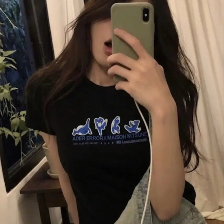 [BUNJANG] Ader Error Maison Kitsuné Collaboration T-Shirt / 아더에러 메종키츠네
