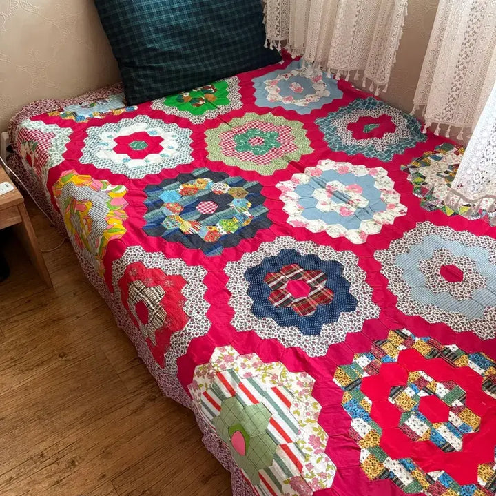 [BUNJANG] Vintage Hexagon Quilt Top / 헥사곤 빈티지 퀼트탑