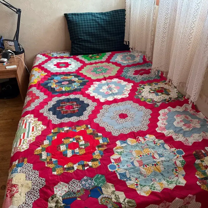 [BUNJANG] Vintage Hexagon Quilt Top / 헥사곤 빈티지 퀼트탑