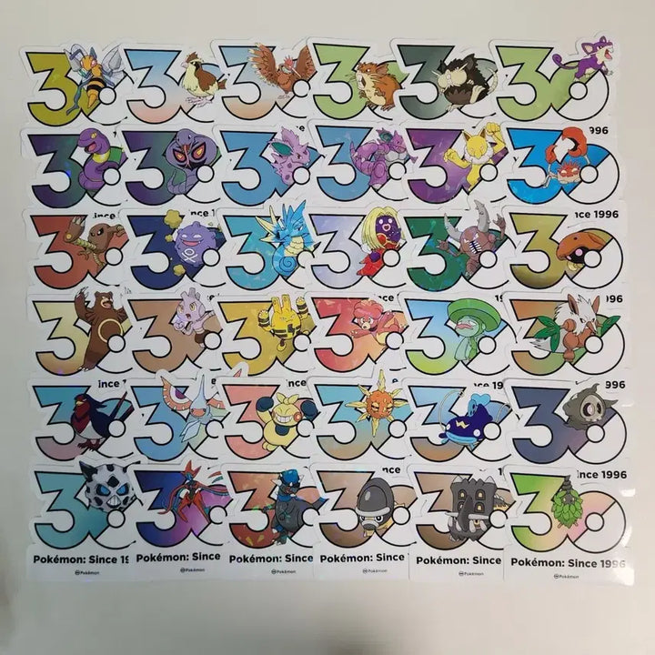 [BUNJANG] Pokemon 30th Anniversary Stickers / 포켓몬 30주년 스티커 1200