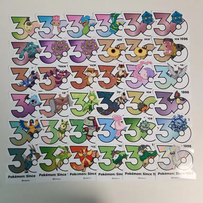 [BUNJANG] Pokemon 30th Anniversary Stickers / 포켓몬 30주년 스티커 1200