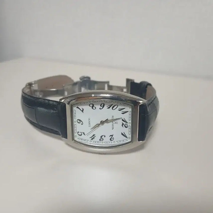 [BUNJANG] Romanson Quartz Watch Black Leather Strap / 로만손 쿼츠 시계 블랙 가죽 스트랩
