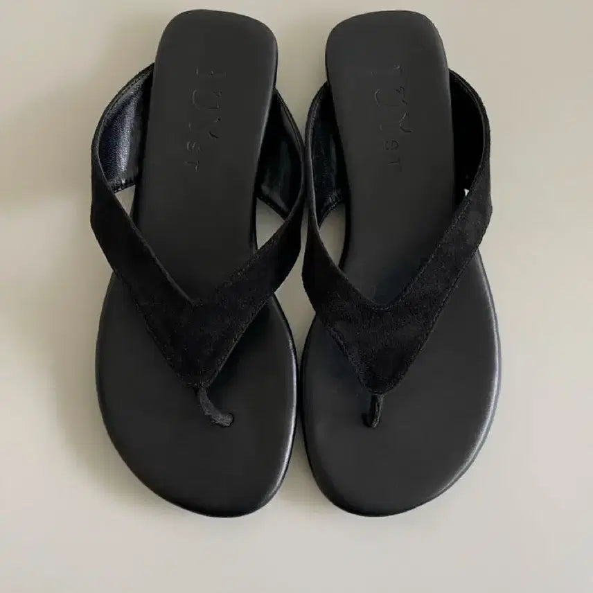 [BUNJANG] Black Suede Cushion Slides - 230 / [새상품] 블랙 스웨이드 쿠션 쪼리 230