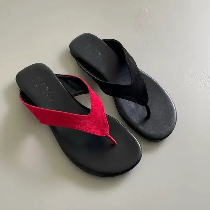 [BUNJANG] Black Suede Cushion Slides - 230 / [새상품] 블랙 스웨이드 쿠션 쪼리 230