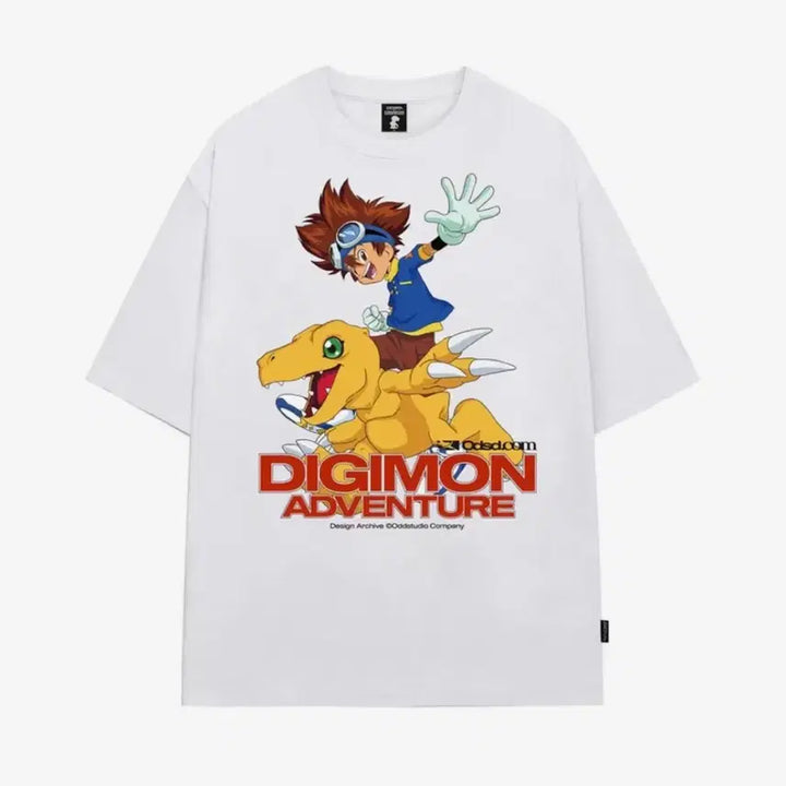 [BUNJANG] Odd Studio Agumon T-Shirt Size M / 디지몬어드벤처 오드스튜디오 태일 아구몬 반팔