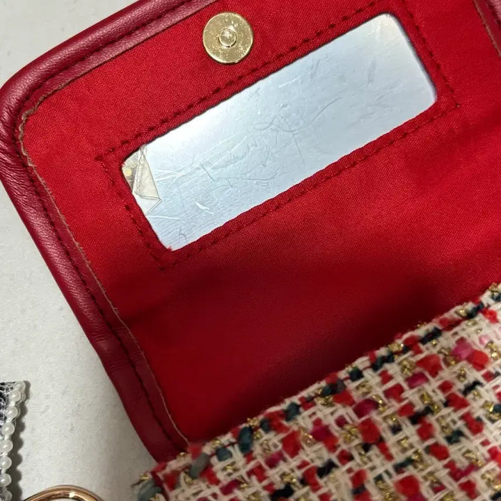 [BUNJANG] Hello Kitty Tweed Pouch with Mirror / 키티 거울 파우치 트위드 파우치