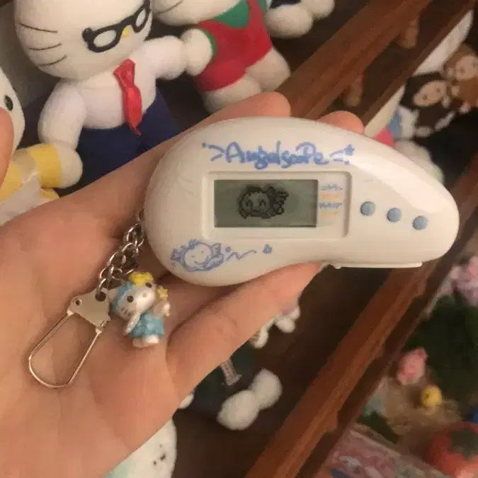 [BUNJANG] 1997 Angelscoop Tamagotchi Kitty Keychain / 레어! 1997 일본 고전 엔젤스코프 천사 다마고치 키티 키링