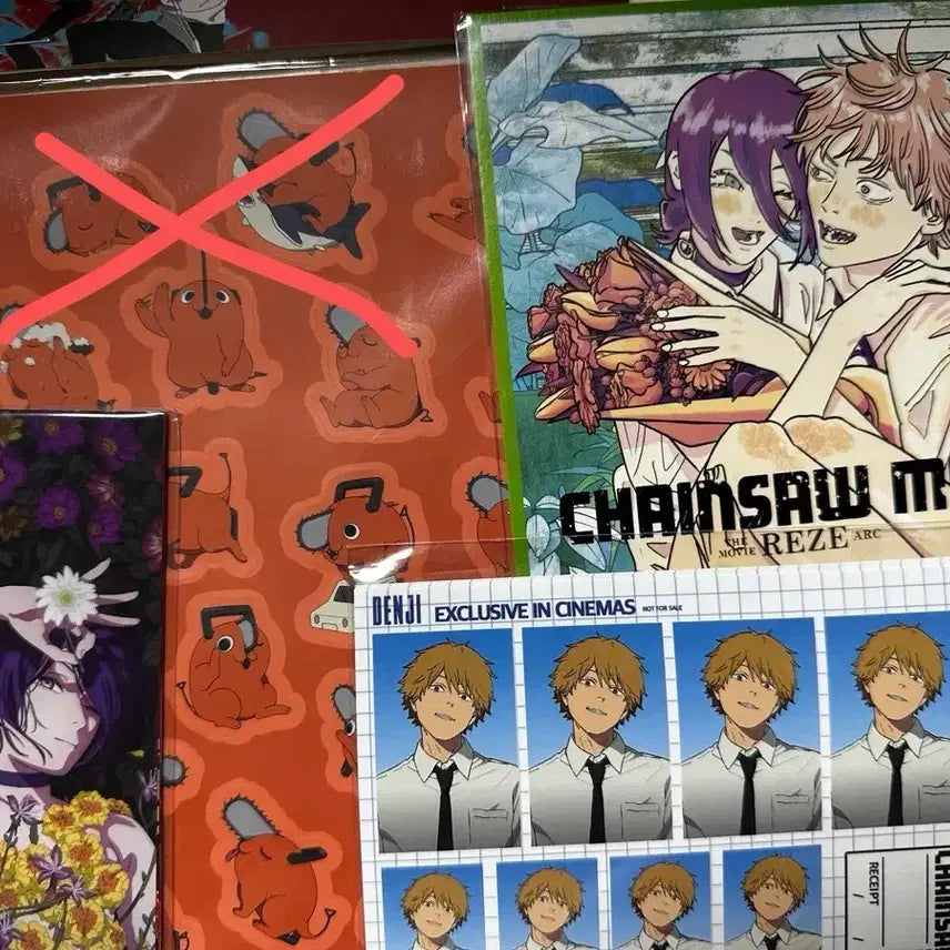 [BUNJANG] Chainsaw Man: Reze Arc Merchandise Bundle (Sealed) / (미개봉)체인소맨 레제편 특전 북마크, 일러스트, 증명사진