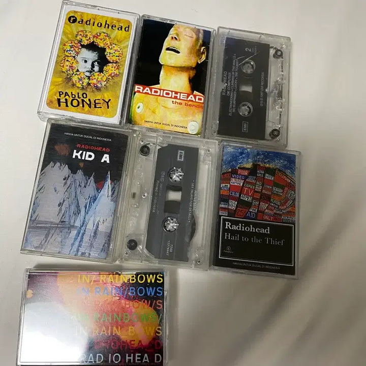 [BUNJANG] Radiohead Cassette Tape Collection 1-6 (Indonesian Pressing) + Bonus 7th Album / 라디오헤드 카세트 테이프 1-6집 인도네시아반 정규 사운드. 7집 증정.