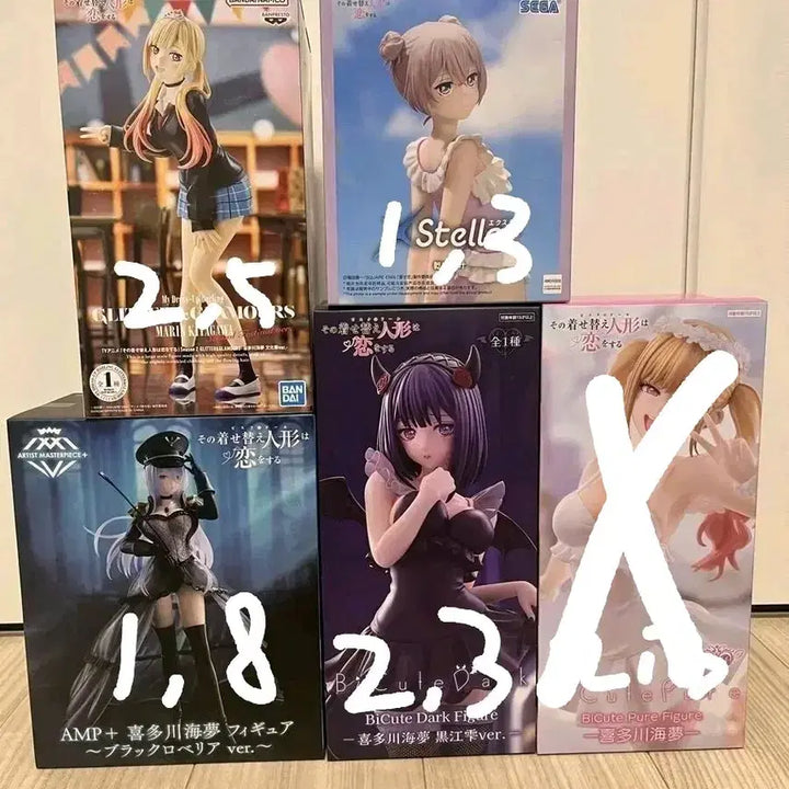 [BUNJANG] Anime Girl Figure Set (5 Figures) / 미소녀피규어 4종 세트
