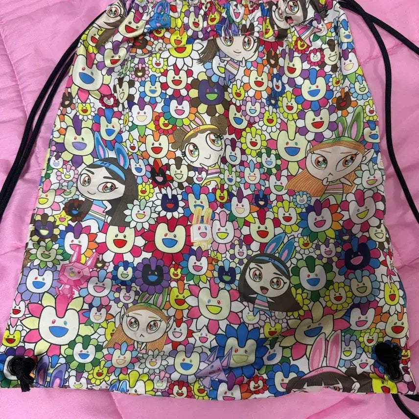 [BUNJANG] NewJeans x Murakamii Drawstring Bag / 뉴진스 슈퍼내츄럴 NJ x 무라카미 드로우스트링 백 버전 짐색