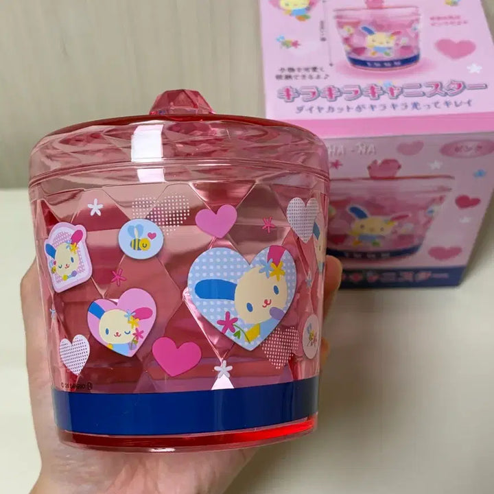 [BUNJANG] Sanrio Usahana Clear Diamond Pattern Canister - Multi-purpose Storage Box / 산리오 정품 우사하나 캐니스터 다용도 소품보관함 수납함 보석함