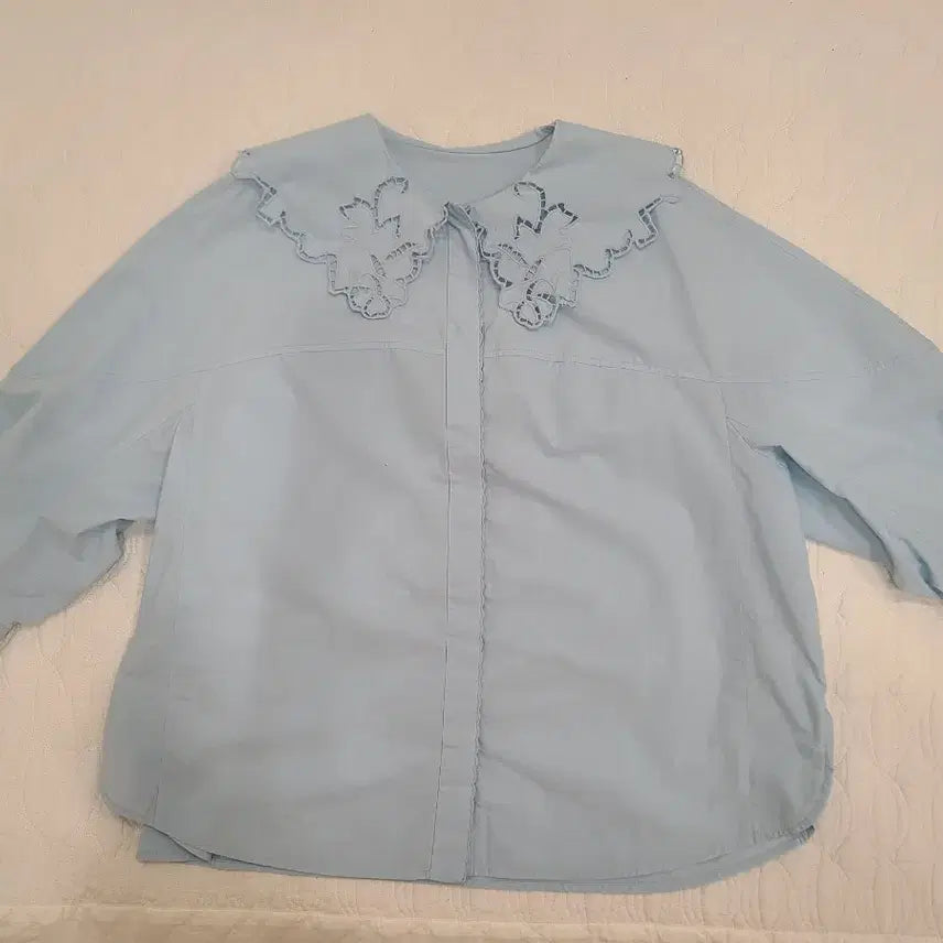 [BUNJANG] Mine Lace Collar Blouse Size 55 / 마인 레이스 카라 블라우스 55사이즈