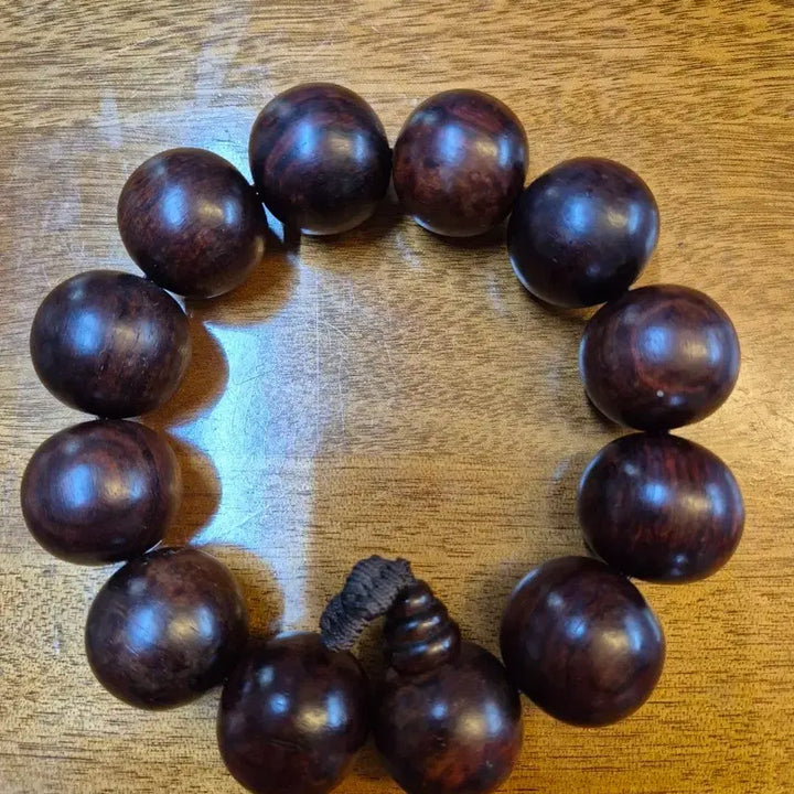 [BUNJANG] Genuine Sinking Zitan Wood Large Prayer Beads (12 Beads, 30mm) / 물에 가라앉는 진품 자단목 대형 염주