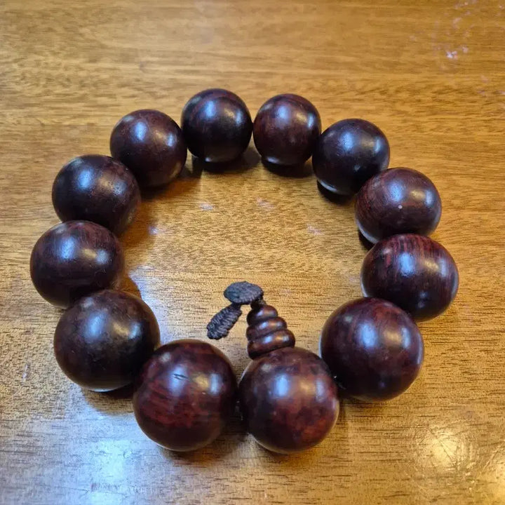 [BUNJANG] Genuine Sinking Zitan Wood Large Prayer Beads (12 Beads, 30mm) / 물에 가라앉는 진품 자단목 대형 염주