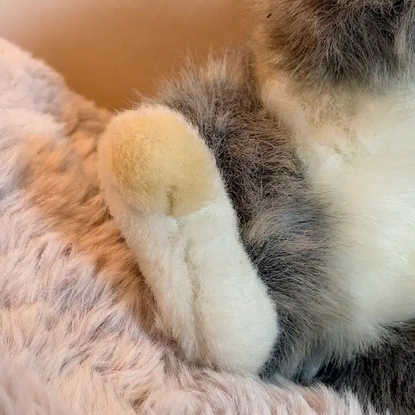 [BUNJANG] Vintage Sleeping Gray Rabbit Plush Doll / 빈티지 슬리핑 그레이 래빗 인형