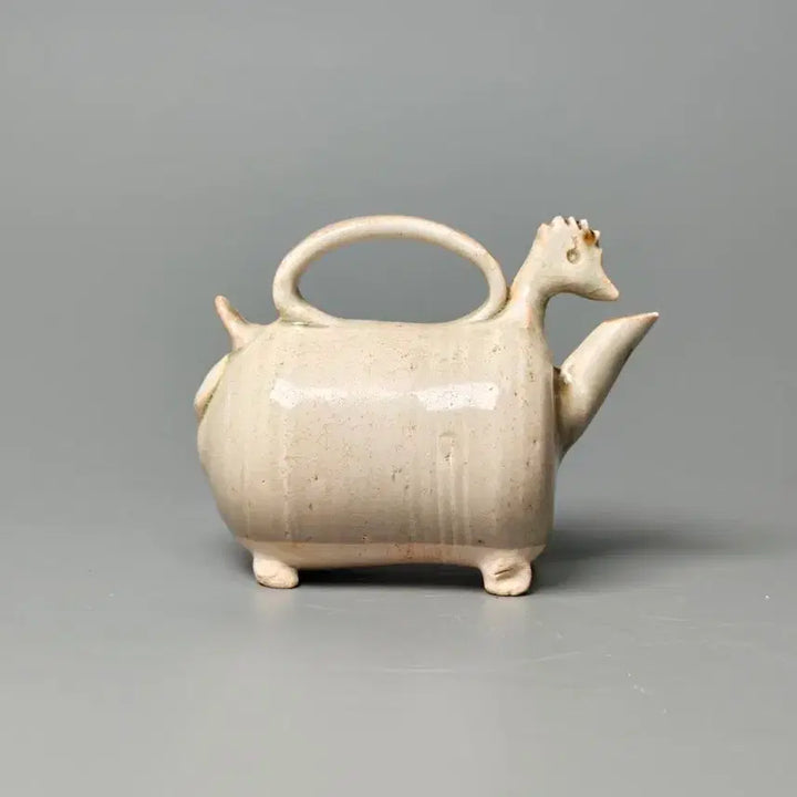 [BUNJANG] Song Dynasty Celadon Rooster-Shaped Ewer with Four Legs, Excavated Item, Chinese Ceramic / [진품] 송대 청자 계수형 사족 주자 주전자 출토품 중국도자기 골동품