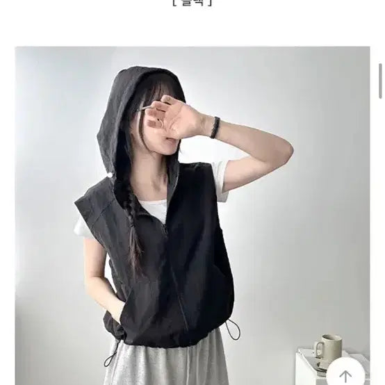 [SOLD OUT] 에이블리 스트링 후드 집업 조끼