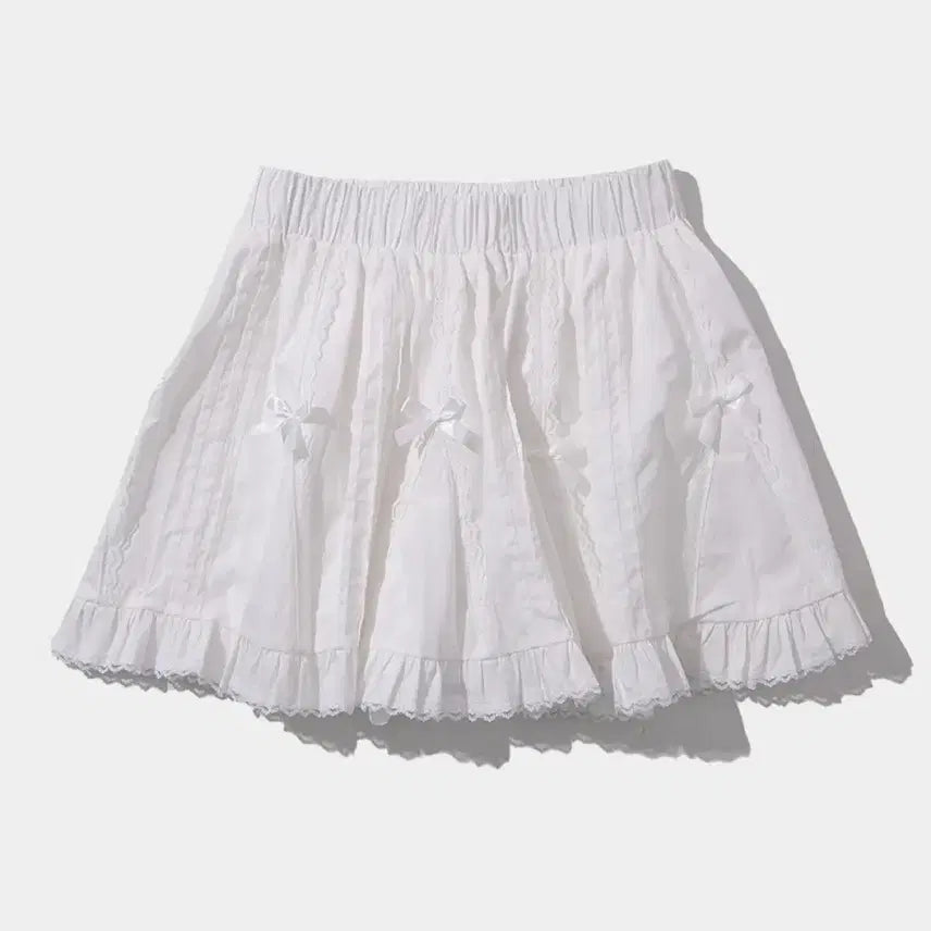 [BUNJANG] Place Studio Lace Ribbon Mini Skirt / [택달린 새상품] 플레이스 스튜디오 레이스 리본 스커트