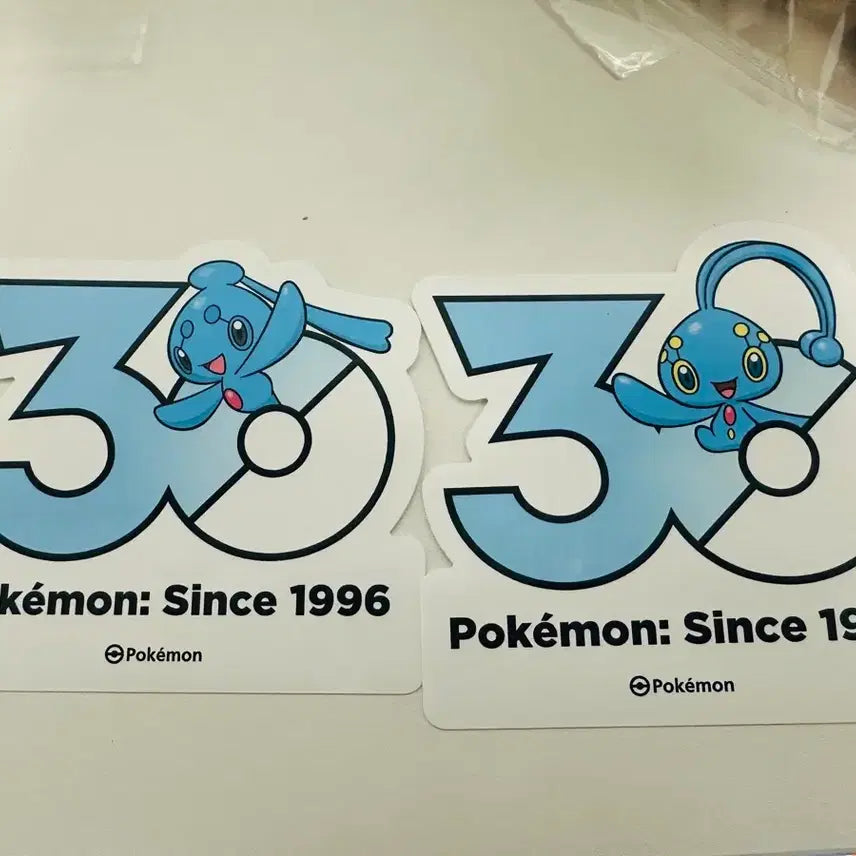 [BUNJANG] Pokemon 30th Anniversary Logo Sticker Manaphy Phione Bundle Set / 포켓몬 30주년 로고 스티커 마나피 피오네 일괄