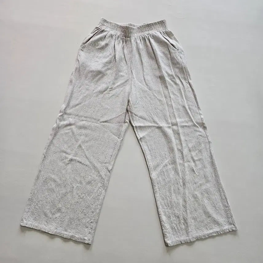 [BUNJANG] Linen Wide 9-Part Pants - Ivory / 린넨 와이드 9부 팬츠 아이보리