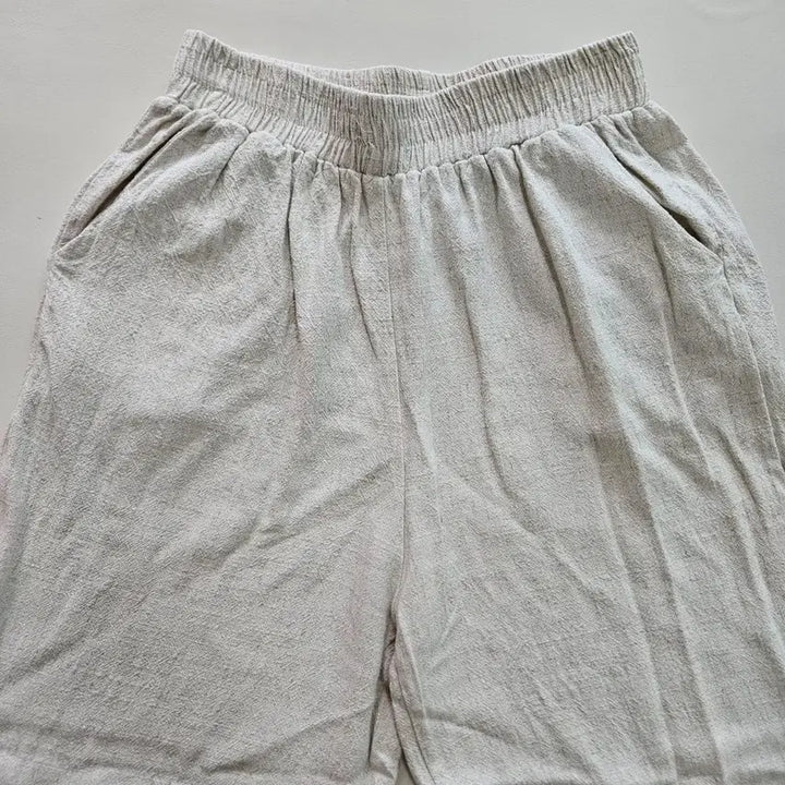 [BUNJANG] Linen Wide 9-Part Pants - Ivory / 린넨 와이드 9부 팬츠 아이보리