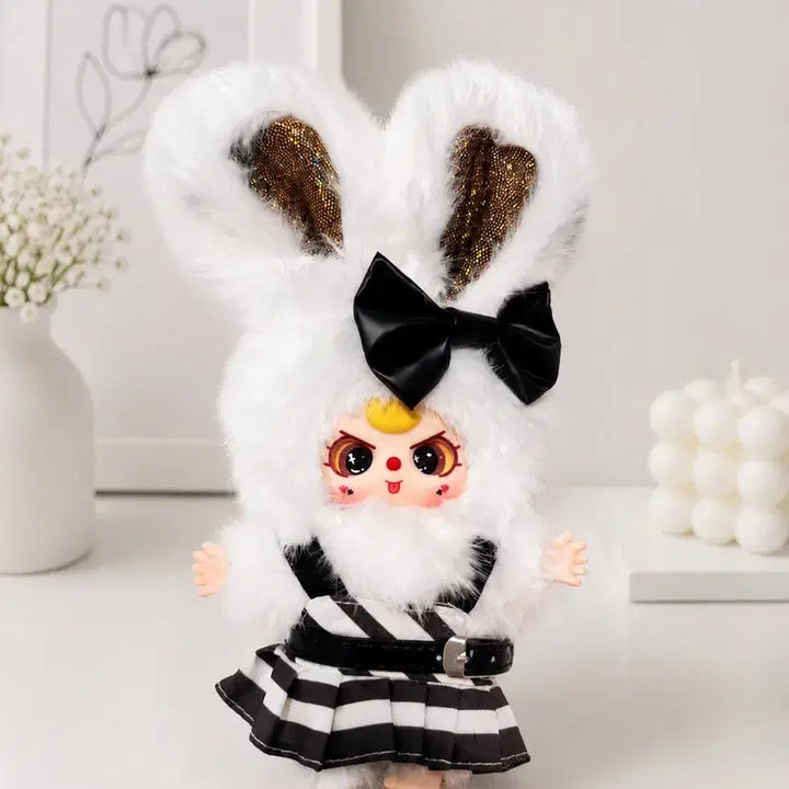 [BUNJANG] Babysle 50 Absolute Black &amp; White Rabbit Plush Keychain / 베이비쓰리 50 앱솔루트 흑과백 블랙앤화이트 베쓰 예쁜눈 토끼 인형 키링