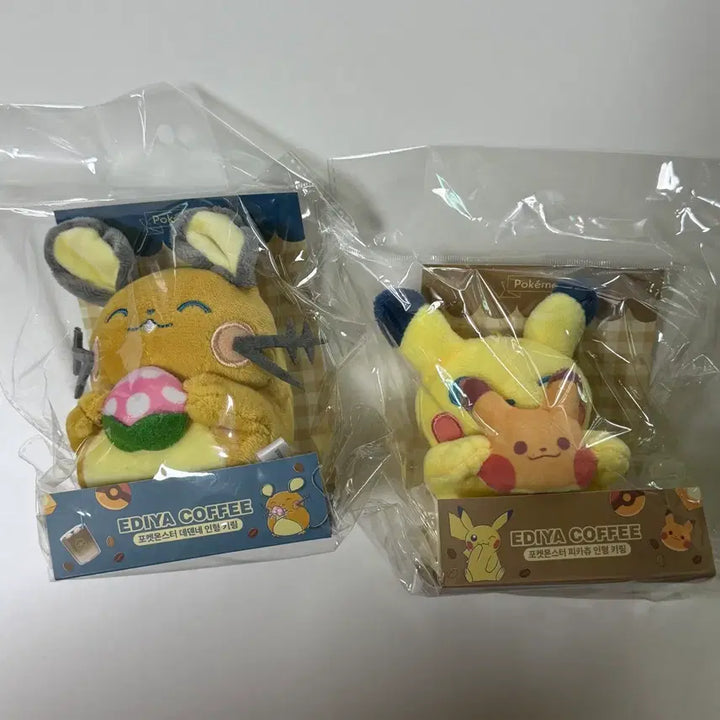 [BUNJANG] Ediya Pokemon Dedenne/Pikachu Doll Keychain Bundle Set / 이디야 포켓몬 데덴네/피카츄 인형 키링 일괄