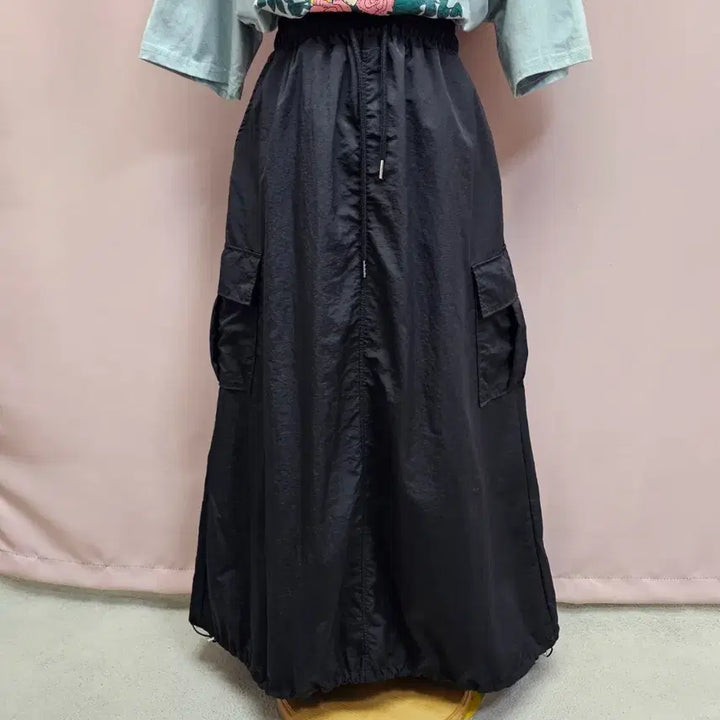 [BUNJANG] Cargo String Long Maxi Skirt / 바스락 카고 스트링 롱스커트 맥시스커트