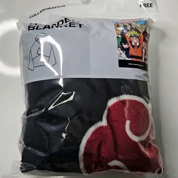 [BUNJANG] SPAO Naruto Akatsuki Hooded Blanket / 스파오 나루토 후드담요 아카츠키