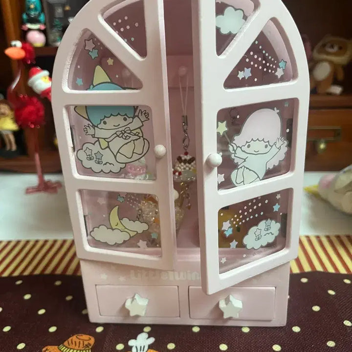 [BUNJANG] Sanrio Kiki &amp; Lala Vintage Wooden Accessory Box / 초레어 키키라라 고전 원목 악세사리함
