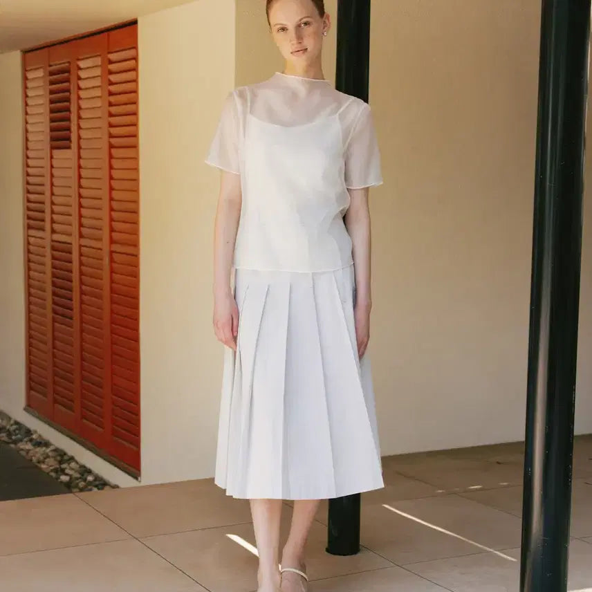 [BUNJANG] Siec Et Sheer Blouse (White) / 새상품) 시에 에트 시어 블라우스(화이트)