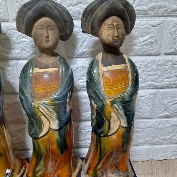 [BUNJANG] Tang Dynasty Tricolor Ceramic Figures of Beauties (Set of 4) / 당삼채 여인들 미인대회ㅡ일괄판매