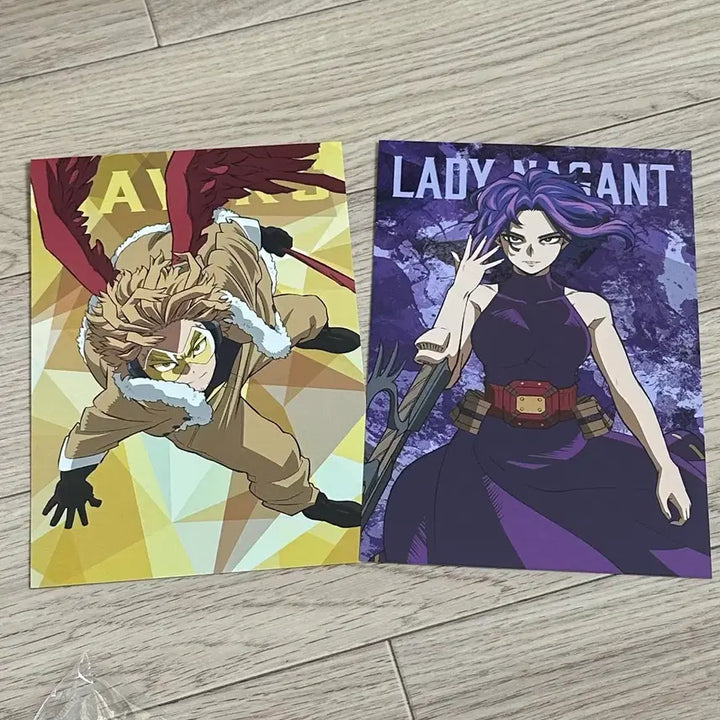 [BUNJANG] My Hero Academia Illustration Postcard Bromide Hawks Lady Nagant Set / 나의 히어로 아카데미아 일러스트 엽서 브로마이드 호크스 레이디 나강