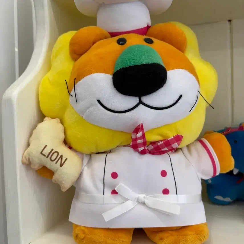 [BUNJANG] Tabeko Dobutsu Lion Chef Plush Doll / 타베코도부츠 사자 요리사인형