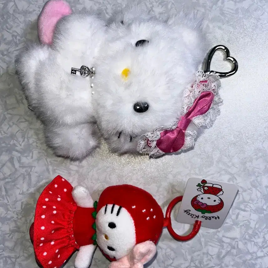 [BUNJANG] Charmikitty Strawberry Kitty Plush (Set of 2) / (미사용) 차미키티 딸기키티 인형2종