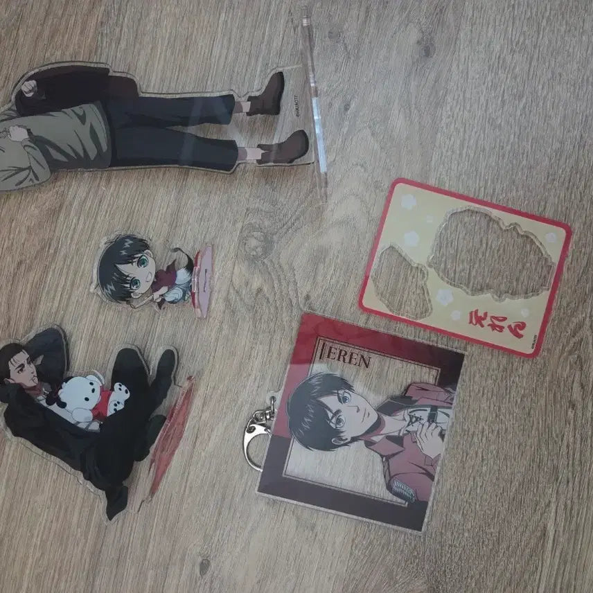[BUNJANG] Attack on Titan Eren Acrylic Stand &amp; Keychain Goods Set / 진격의 거인 에렌 아크릴 스탠드 키링 굿즈