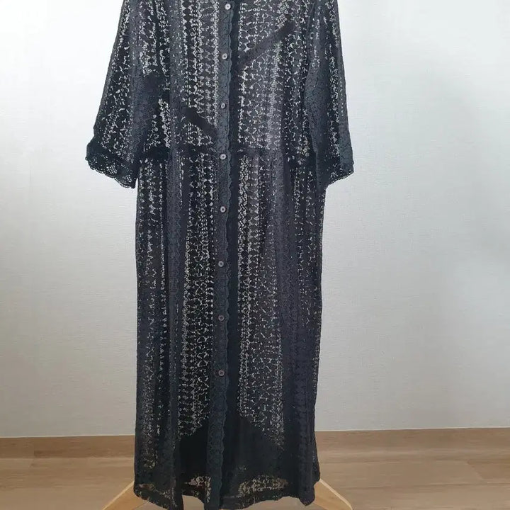 [SOLD OUT] 블랙 레이스 롱가디건 총길이110센지 싸이즈F