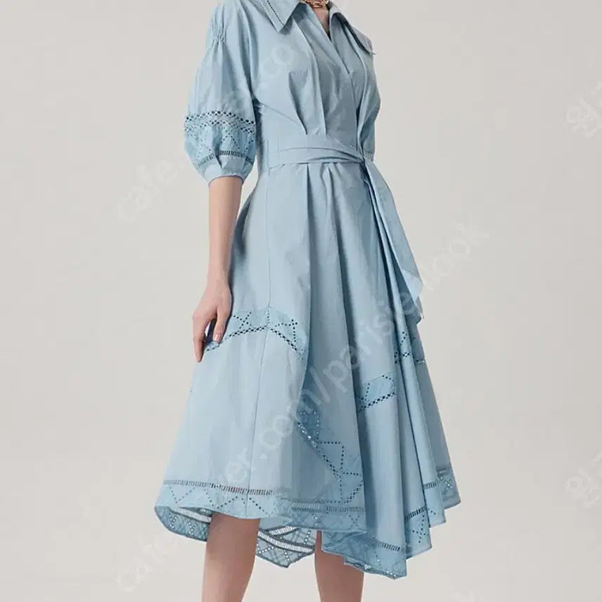 [BUNJANG] TIME Eyelet Lace Block Dress / TIME 타임 아일렛 레이스 블록 드레스