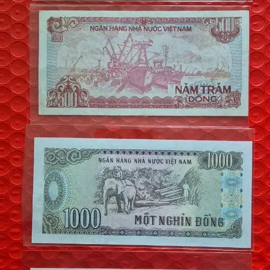 [BUNJANG] Vietnam Banknotes 200, 500, 1000, 2000 Dong (Unused) / 베트남 지폐 200/500/1000/2000 동 4장 미사용
