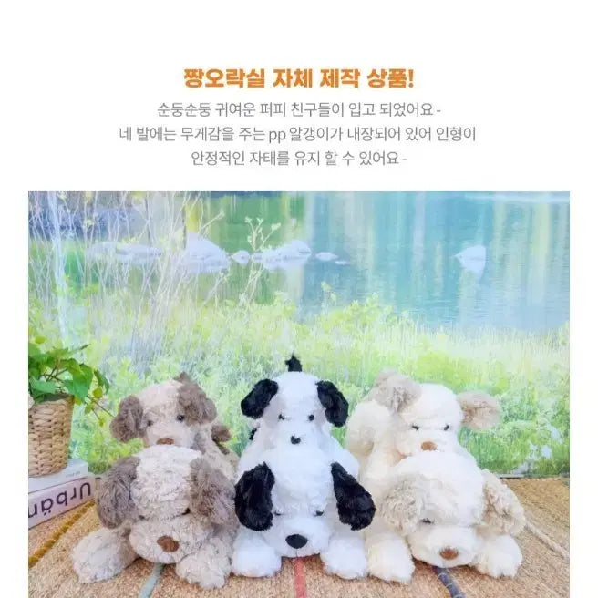 [BUNJANG] Jjang Arcade Cutie Puppy Poodle 20cm &amp; EZEN Mungmungie Lying Backpack Bag Plush / 짱오락실 큐티 퍼피 푸들 20cm+EZEN 뭉뭉이 라잉백팩 가방인형